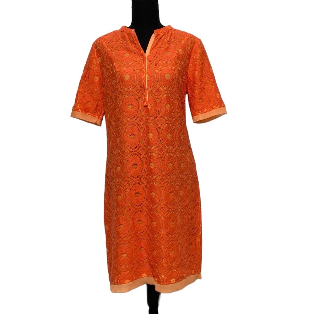 Orange Lace Festive Mini Dress 8